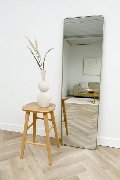 Nordic Style® Rechthoekige spiegel 170x50cm - Greige - Scandinavische Spiegels - Vierkant - Pas spiegel - Staande spiegel - Kleedkamer spiegel - Pas