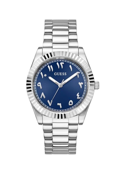 Guess Connoisseur Analoge Kwartshorloge Zilverkleurig Kast Gemaakt Van 100% Roestvrij Staal En Een Horlogeband Van 100% Roestvrij Staal 42 GW0736G1, GW0736G2