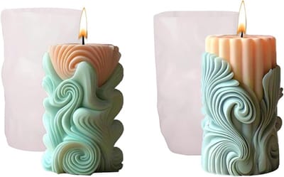 2x Cilindrische Siliconen Kaarsvormen om te Gieten - DIY Geurkaarsen en Kerstdecoratie