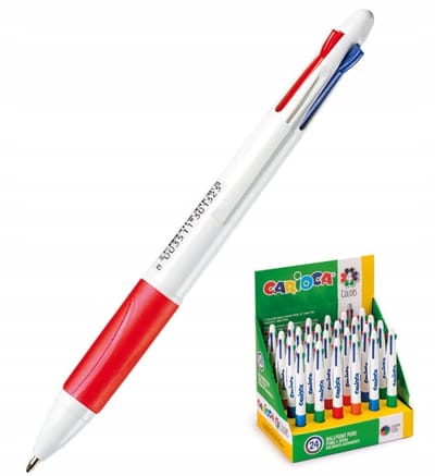 Carioca 4-kleuren pen met antislip grip - 600m schrijfplezier