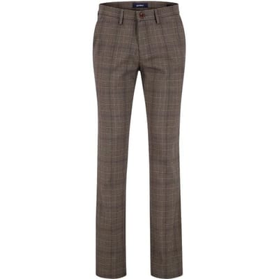 Gardeur Broek Savage-2 Ewoolution High Comfort Easy Care Check Donker Beige / male