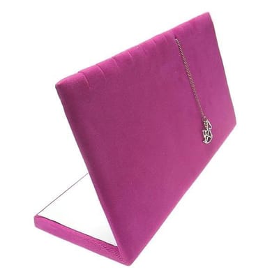 Ilènne - Kettinghouder / armbandenhouder / oorbellenhouder - fuchsia roze - velours stof - inkepingen