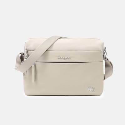 Hedgren MORI – A4 Crossbody 13 inch – 2 compartimenten – Smart Sleeve – Gerecycled waterafstotend materiaal – RFID – Pussywillow Grey
