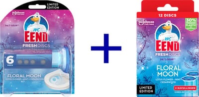 WC-Eend Fresh 6 Discs Floral Moon + Floral moon navulling 12 discs