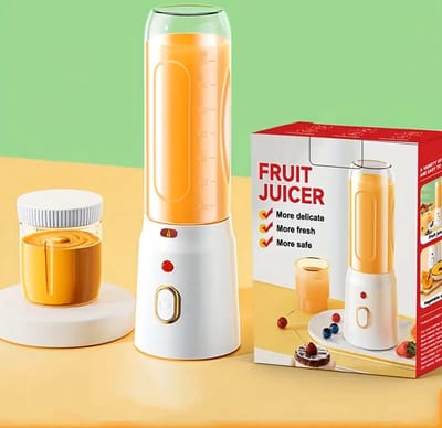 Oplaadbare On-the Go Blender met 2Cups - Krachtige Multifunctionele Blender - Perfect voor Smoothies, Milkshakes, Groente en Fruitsappen - Inhoud Cups: 450ml en 200ml - Kleur: Wit