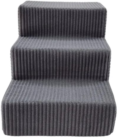 Hondentrappen 3‑treden – Hondenramp / Loopplank voor Huisdieren – Antislip & Stevig voor Sofa, Bed en Auto, grafiet
