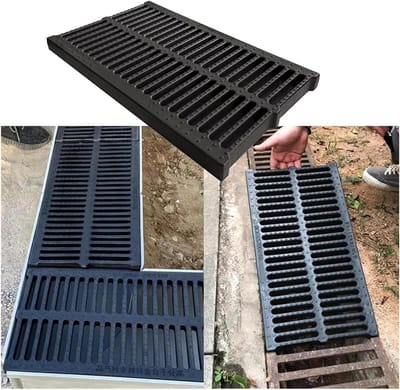 Afvoergoot Set - Afvoersysteem Gracht - Wateroverlast Voorkomen - Efficiënte Verstopping Preventie - 40x60x3cm - Grijs
