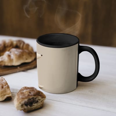 Magische Mok - Foto op Warmte Mokken - Koffiemok - Vos - Gele bloemen - Minimalistisch - Magic Mok - Beker - 350 ML - Theemok