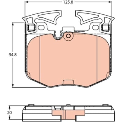 Remblokset TRW GDB2260, voor