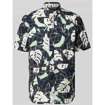 slim fit vrijetijdsoverhemd in all-over look met kentkraag