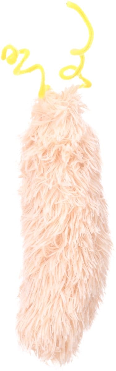 Roepi Rups – Beige - 33 x 10,5 x 9 cm - Pluche Kattenspeeltje met Catnip en Knispergeluid