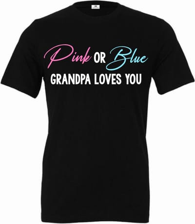 Shirt Pink or Blue grandpa loves you-gender reveal bekendmaking shirt voor een baby jongen en meisje-Maat S
