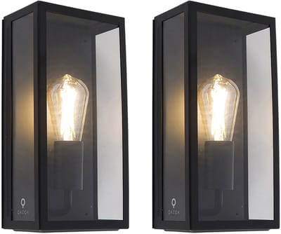 QAZQA rotterdam - Moderne Wandlamp voor buiten - 2 stuks - D 10 cm - Zwart - Buitenverlichting