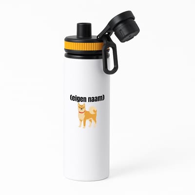 Hacebo® - hond rode halsband met eigen naam waterfles met draaidop oranje - Honden - honden liefhebbers - iemand die houdt van honden - verjaardag - cadeau - kado - water fles - 850ML