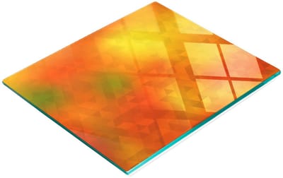 Duurzaam en stijlvol glazen bord met abstract driehoekspatroon 60x52 cm