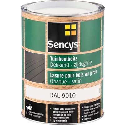 Sencys Tuinhoutbeits Dekkend Zijdeglans Ral9010 2,5l