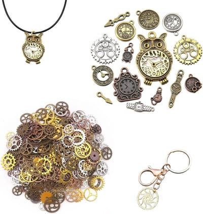 Decoratieve Steampunk Sprockets - Vintage Tandwielen van Metaal voor DIY Projecten, 100 g, Variatie in Ontwerp en Stijl