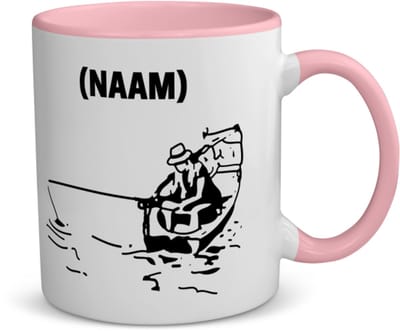 Akyol - vissen met eigen naam koffiemok - theemok - roze - Vissen - visser - sport - 350 ML inhoud