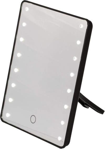 Make-up Spiegel - Schoonheidsspiegel Schminkspiegel - Make-up Aanbrengen - Met 16 LED Verlichting - 17 x 22 cm - Zwart