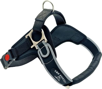 Tre Ponti Forza Tuig Zwart&Reflectie - Hondenharnas - 64-80 Cm 20/30 Kg