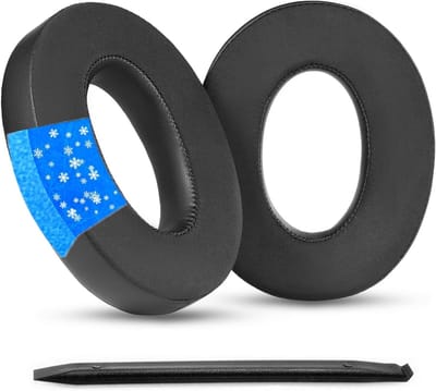 Dailygoods - Koelgel oorkussens Oorkussens Vervanging Compatibel met Sennheiser HD598, HD598CS, HD560S, HD598SE, HD620S, HD518, HD599, HD579, HMEC 250 hoofdtelefoon met ijs zijde stof (zwart CG)