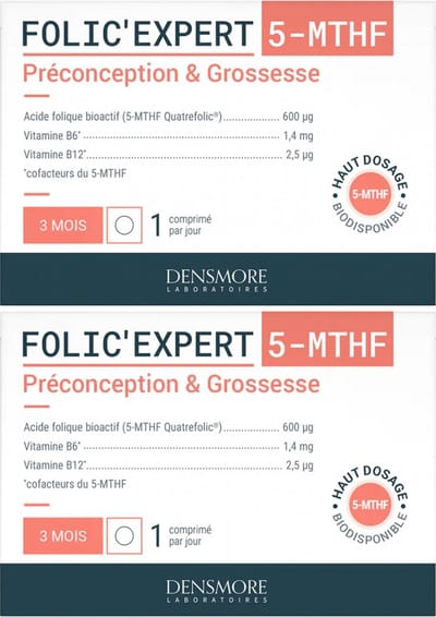 Densmore Folic'Expert 5-MTHF Preconceptie & Zwangerschap Set van 2 x 90 Tabletten
