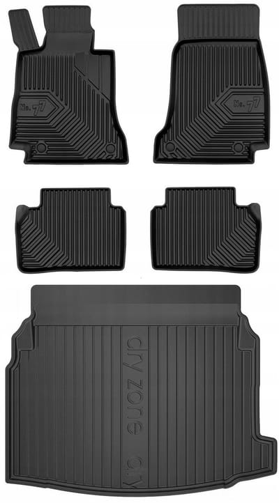 FROGUM 77 Set Automatten en Kofferbakmat - Geschikt voor Mercedes-Benz E-Klasse W213 (2016-2023) - Sedan - TPE Rubber - Zwart