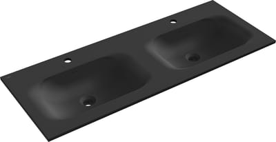 Mexen Vela ingebouwde wastafel dubbel 121 x 46,5 cm, zwart mat - 25231271D