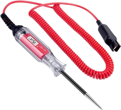 Digitale LCD Circuittester - Spanningstester Laagspanning - Voertuigonderhoud - Heavy Duty RVS Sonde - 3-48V - Rood