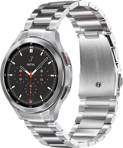Strap-it Titanium horlogeband - speciaal geschikt voor Samsung Galaxy Watch 7 (40 & 44mm) / Galaxy Watch 6 (Classic) / Galaxy Watch 5 / Watch 5 Pro / Watch 4 (Classic) / Watch FE - schakel bandje voor Galaxy Watch 4-5-6 alle varianten - zilver