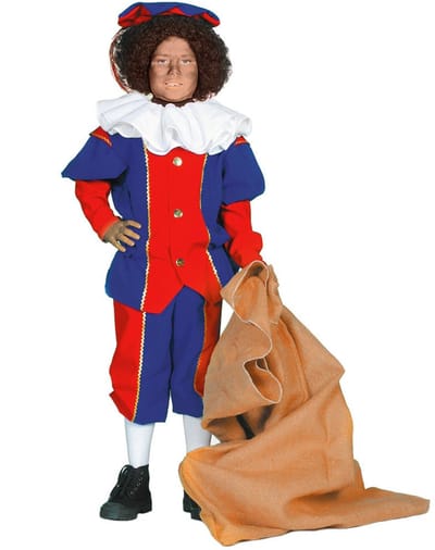 Piet Kostuum | Blauw-Rode Pietje Kinderen Kostuum | Maat 128 | Sinterklaas | Verkleedkleding