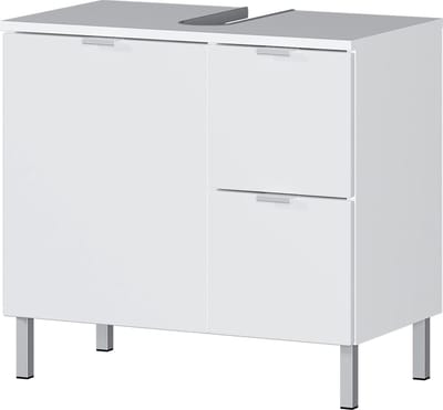 Wastafelkast June Eiken - Wit - MDF - Breedte 60 cm - Hoogte 56 cm - Diepte 34 cm
