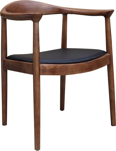 OHNO Furniture Lahti Eetkamerstoel - Essenhout, Walnoothout, PU-Leer, Modernemeubels, Eetkamerstoel, Bruin