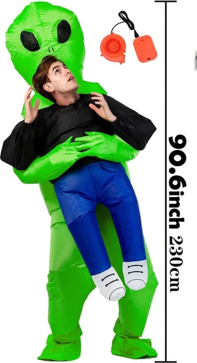Bovista Halloween Kostuum - Halloween Outfit - Volwassenen - Alien - Opblaasbaar Alien Kostuum - Costume - Carnaval