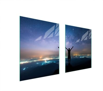 TMK ArtDeko Serie - Glazen Beschermplaat voor Fornuis - 85x52 cm - Sterrenontwerp