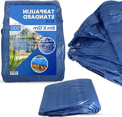 Dekzeil Waterdicht - Afdekzeil Zeildoek - Materiaal Beschermen - Scheurvast Weerbestendig - 8x12m - Blauw