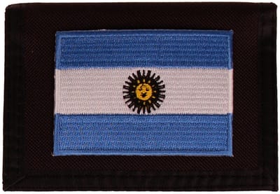 Portemonnee zwart 14x10cm - Vlag Argentinie - 8x6cm