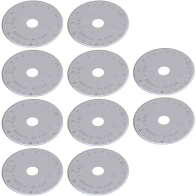 10 PIÈCES Lames de Cutter Rotatif Diamètre 45mm Acier Alliage Lames de Cutter Circulaire de Remplacement avec Boîte de Rangement pour Couture