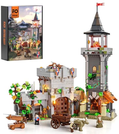 Lumibricks Medieval Watchtower Bouwpakket - Met LED verlichting - Miniatuur huisjes - DIY modelbouw met 1625 bouwstenen - Bouwpakketten volwassenen - Bouwdoos F9027