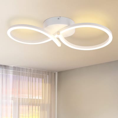 NETTLIFE Plafondlamp LED - 24W - modern - 3000K Warm wit Licht - creatieve Keukenlamp - 45cm - voor Woonkamer | Slaapkamer | Gang - Wit