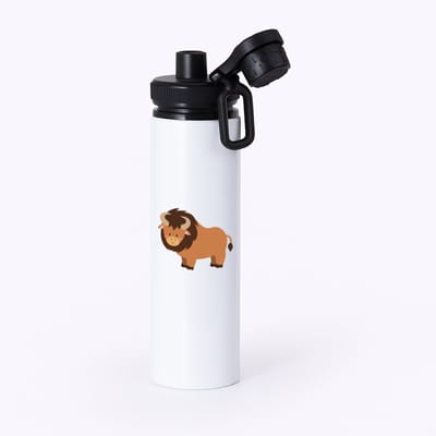 Hacebo® - Stieren waterfles met draaidop zwart - Stier - Dieren liefhebbers - Bizon - koeien - water fles - 850ML
