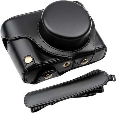 Beschermende Camera Case voor Fuji x100v - Op maat gemaakte PU Leren Tas met Verstelbare Schouderriem, Compacte Draagoplossing, Zwart, Camera Bescherming en Accessoires