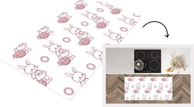 Keukenloper - Loper keuken - Konijnen - Patronen - Dieren - Cartoon - 120x60 cm - Keukenloper vinyl