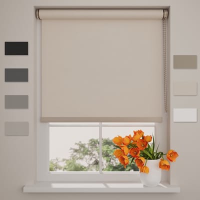 DTCH® Rolgordijn Verduisterend - Easy Royal - Sand - 40 x 190 cm - Rolgordijn zonder boren - Maten van 40 t/m 240 cm breed