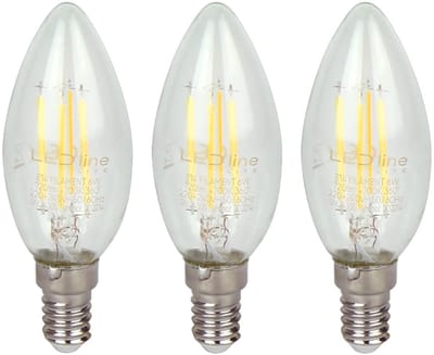 LED line LITE LED Filament Kaarslamp C35 E14 - 6W (vervangt 60W) - 720lm - Ø35mm - 230V - Energiezuinig - 3 stuks