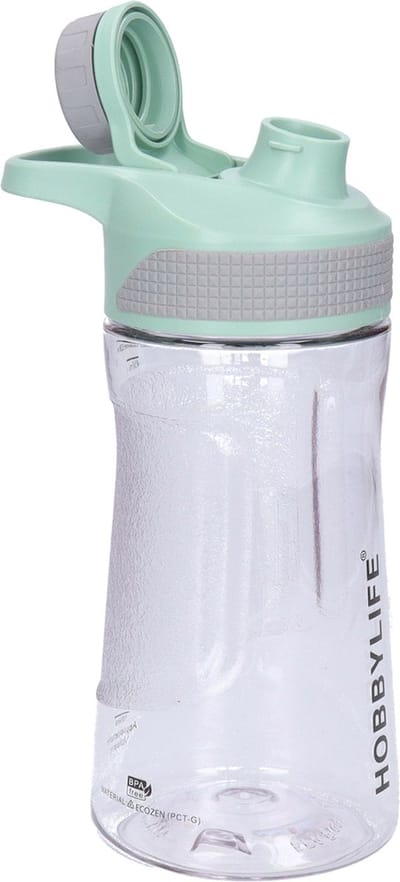 B-Home Waterfles / drinkfles / sportfles Aquamania - mintgroen- 530 ml - kunststof - bpa vrij - lekvrij - Stijlvolle fles