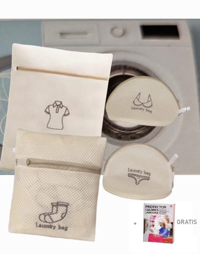 Organizer waszakken set 4 - delig- was net met pak kleurbeschermerdoek - waszak 4 soorten - Waszak bh - Waszak ondergoed- Waszak sokken - Waszak shirt blouse - Wasmachine zakjes - Laundry bag set- Home