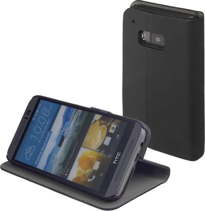 Zwart slim booktype flipcover HTC One M9 PRIME CAMERA hoesje