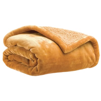 Dekbedovertrek Michka Brons - Dubbelzijdig polyester sprei, zachte en warme textuur, 240 x 220 cm