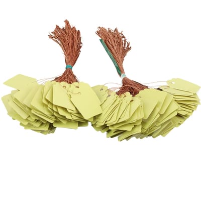 200 pièces PVC Suspendu Fleur Plante Graine Nom Étiquette Marqueur Panneau Extérieur Jaune jaune